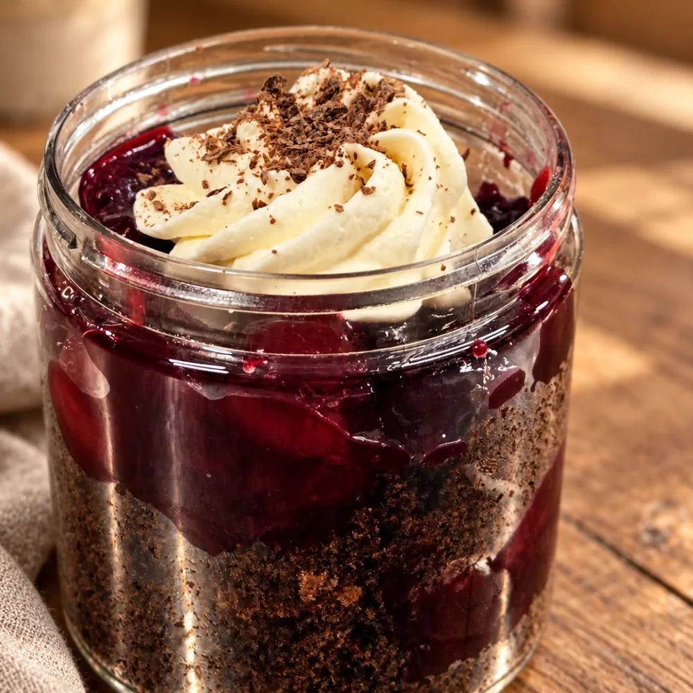 Berry dessert in a jar