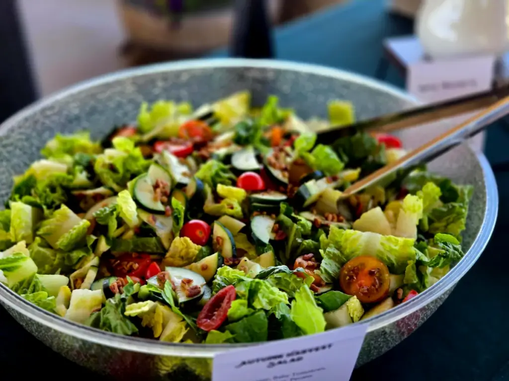Large bowl of fresh green salad