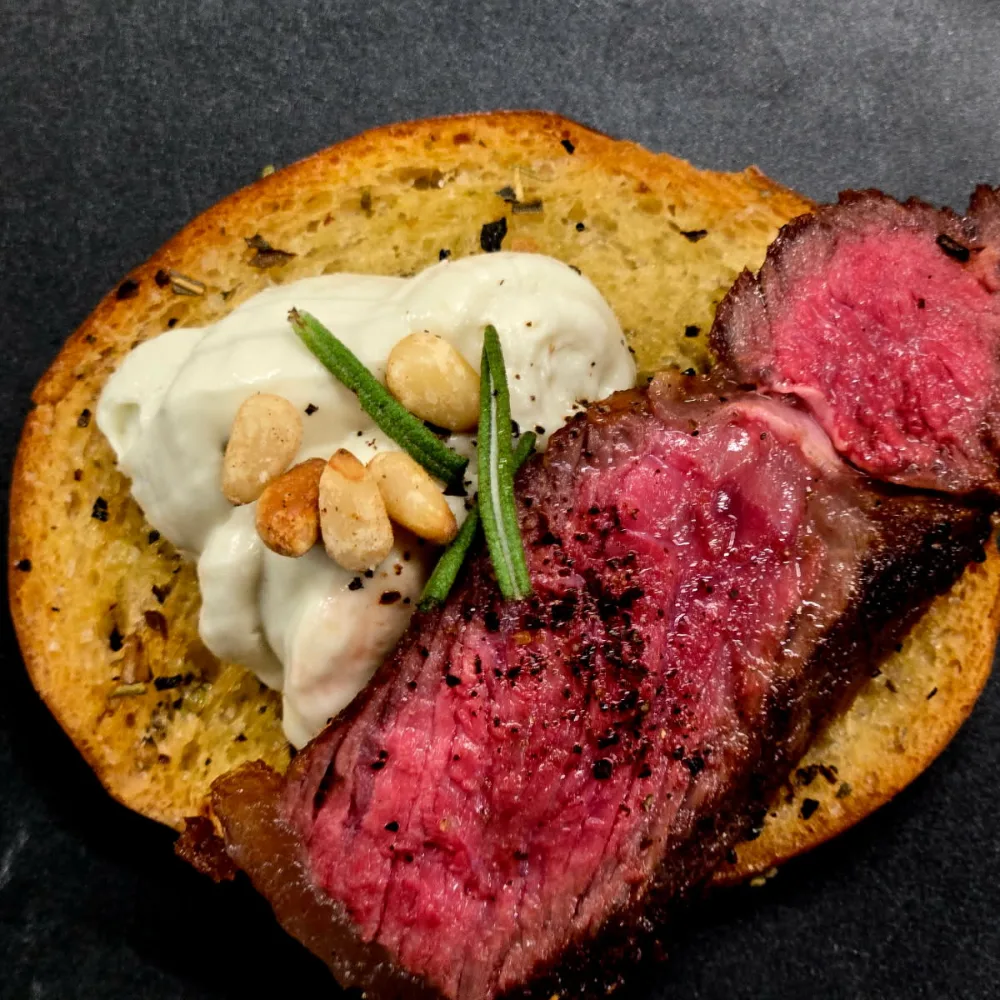 Steak crostini appetizer