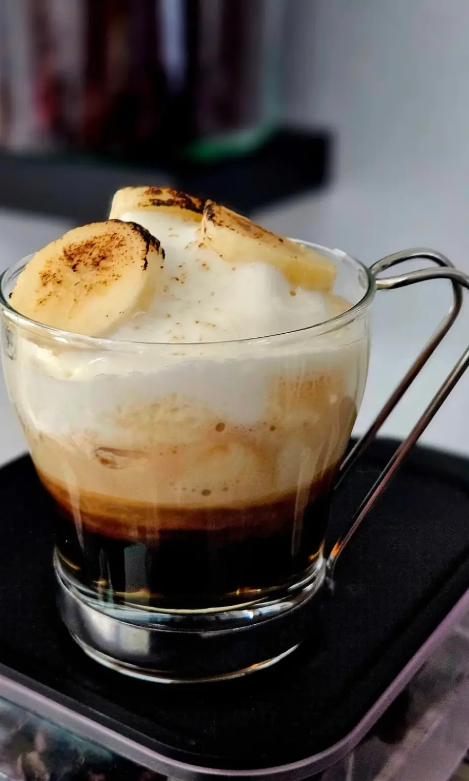 Coffee dessert topped with toasted meringue